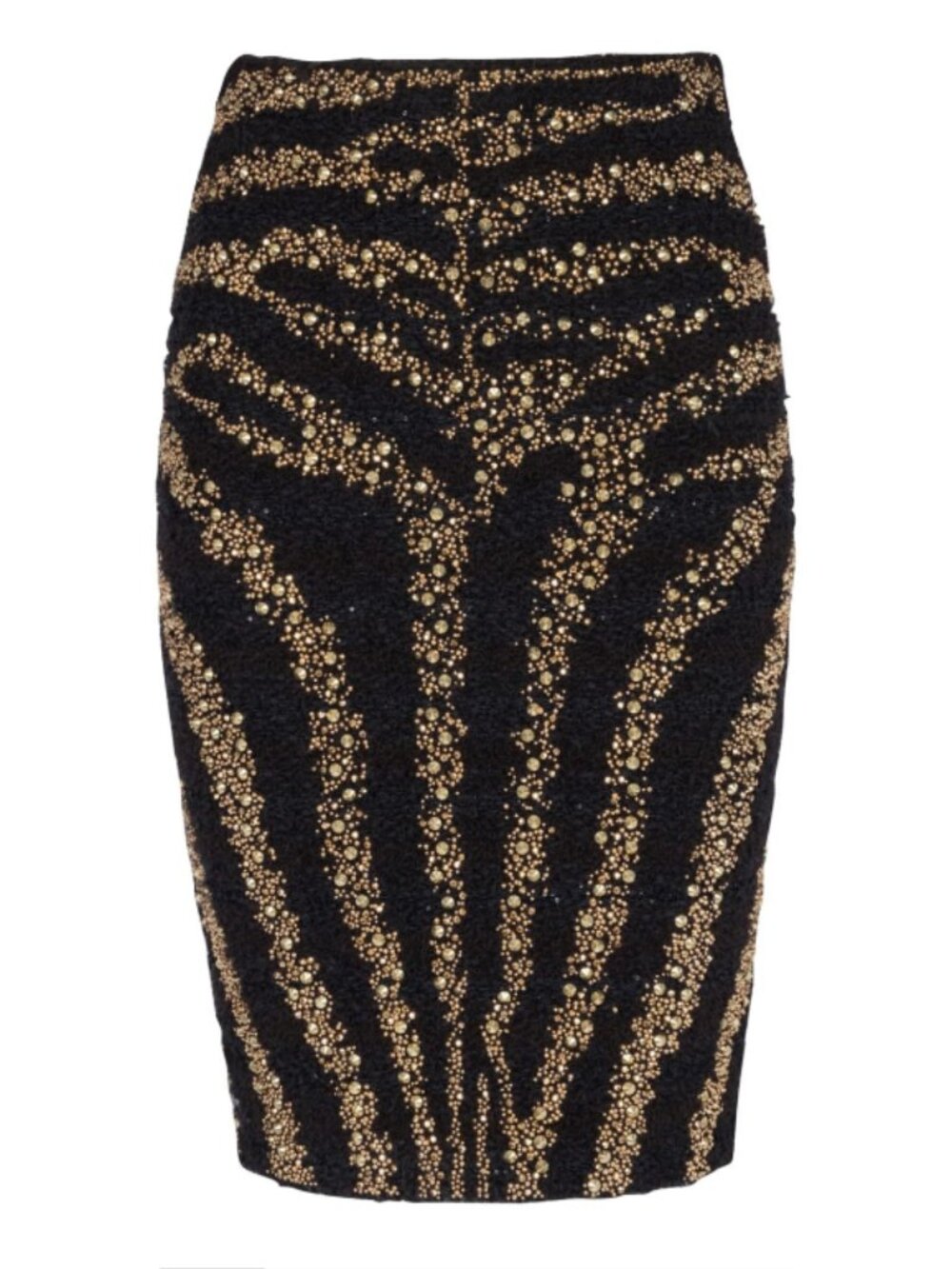 Like New-Balmain Zebra Gold Stud and Tweed Skirt XS or 2 or EU 34
